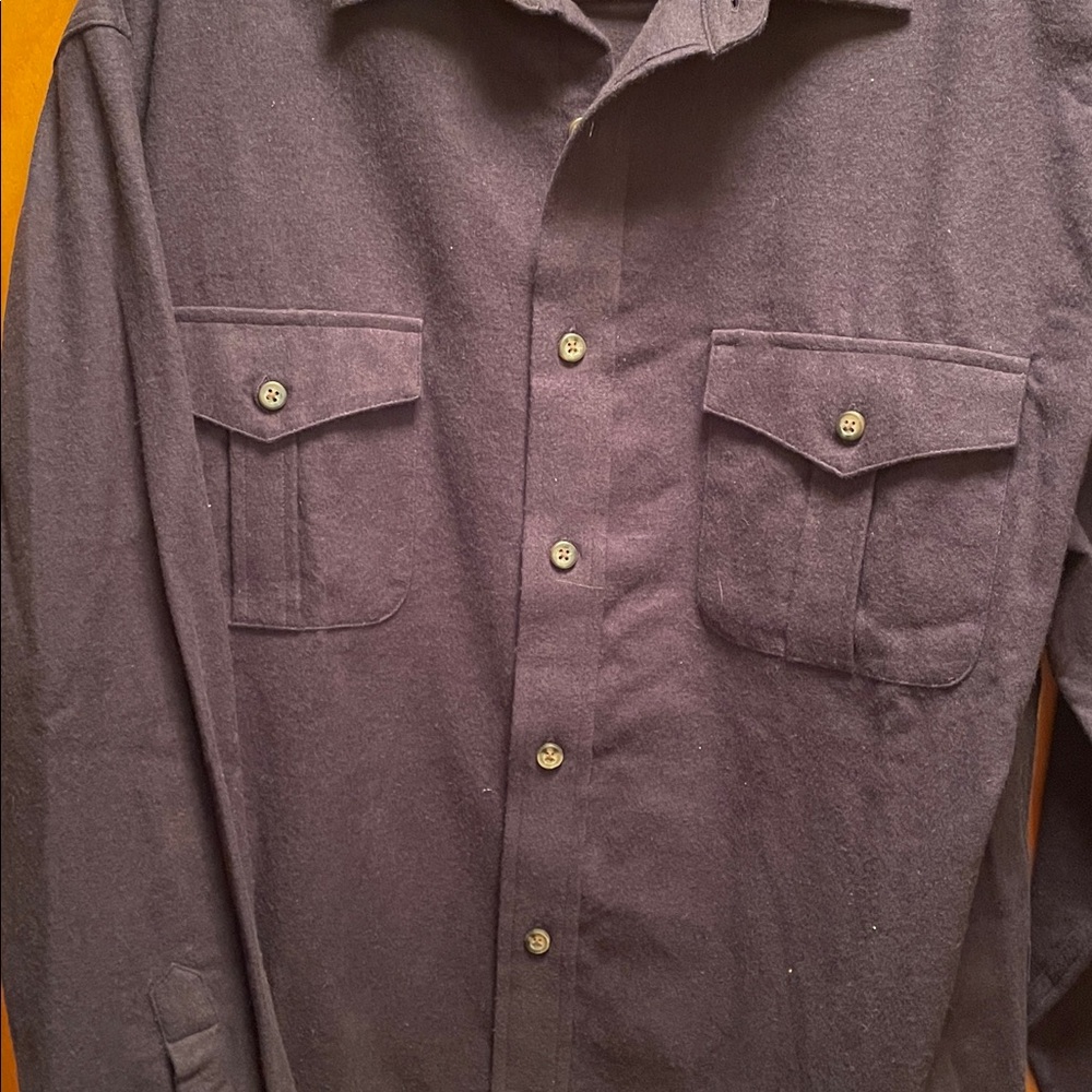 St. John's Bay Men’s Navy Blue Flannel Shirt Size L - Picture 5 of 5